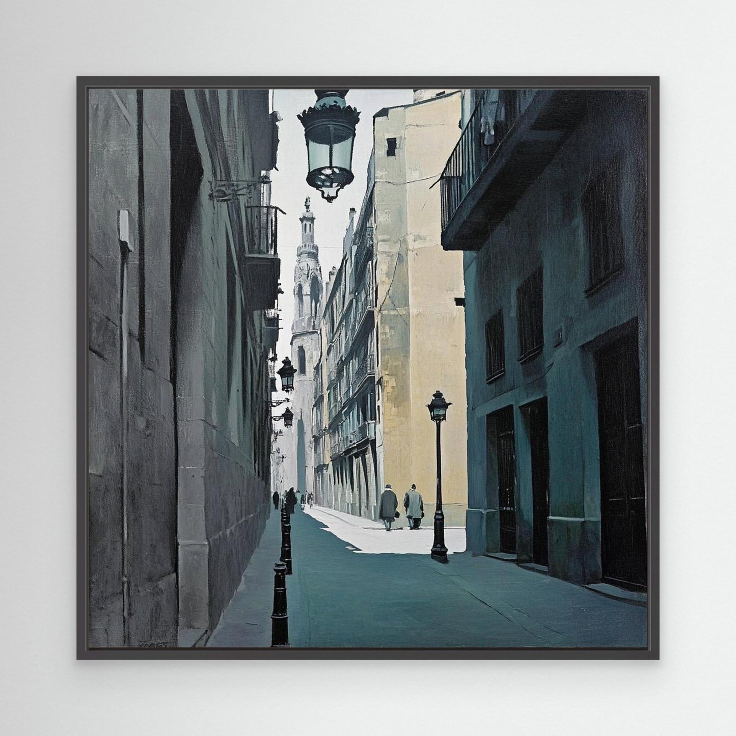Painting of a street in El Born, Barcelona