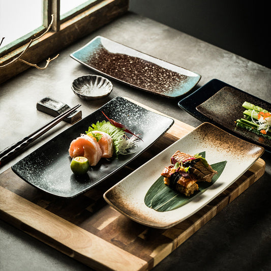 Assiettes en céramique japonaises, plat à sushi, vaisselle, plateau, couverts