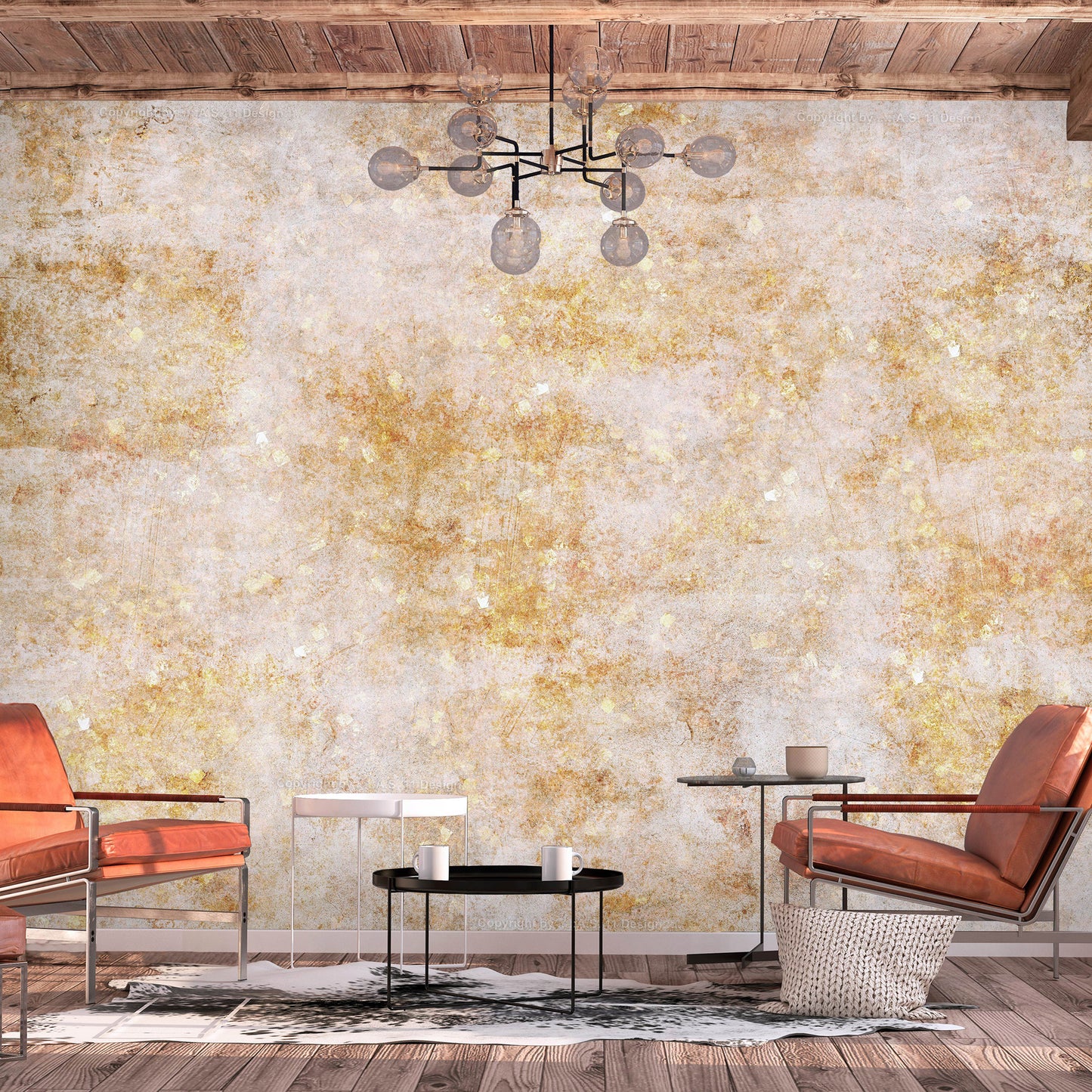 Wall Mural - Sun explosion - abstract composition with uniform background in patterns