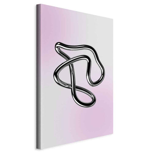 Canvas Print - Silver Intricacies - Fluid Metallic Figure on a Gradient Background