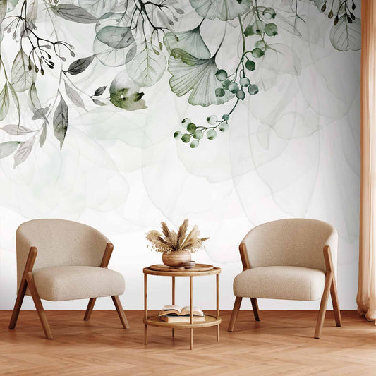 Wall Mural - Foggy Nature - Green