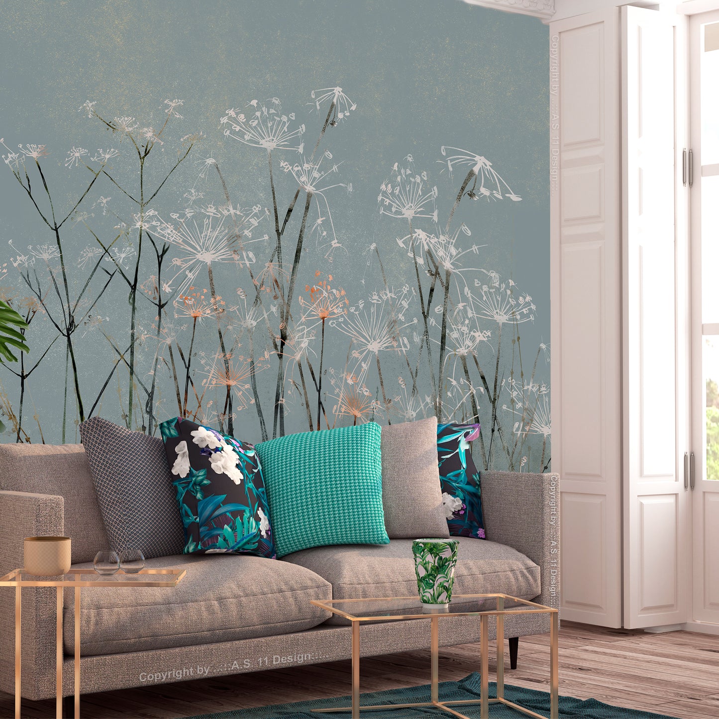 Wall Mural - Garlic Flowers