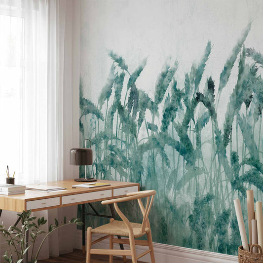 Wall Mural - Blue Ears of Wheat