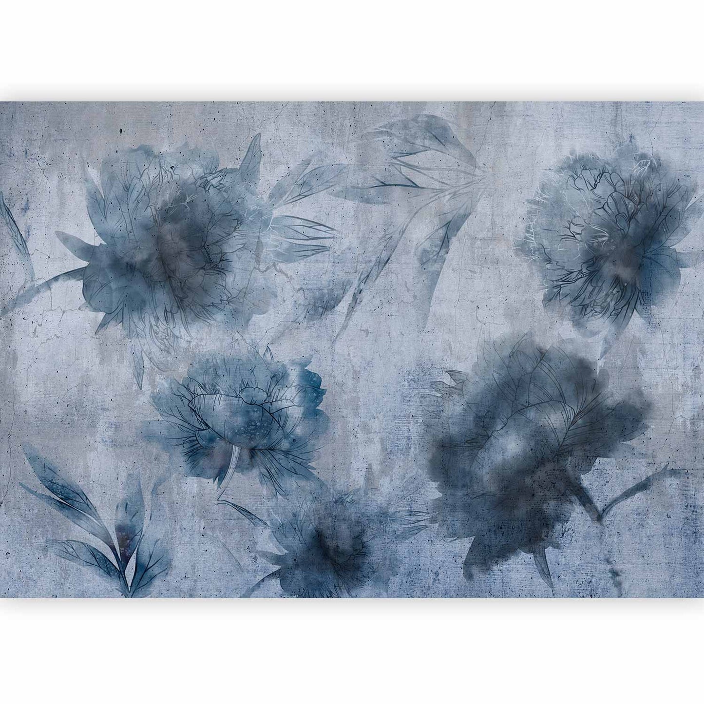 Mural de pared - Peonías azules