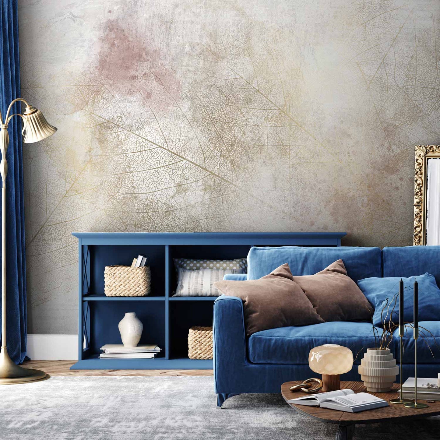 Wall Mural - Summer memory - abstract background with shadow of dried leaves