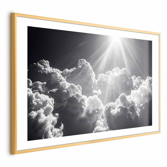 Poster - Hope in the Clouds: Inspiring Sun Rays Awaken Emotions