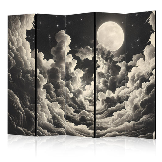 Room Divider - The Moon and Stars Singing Amongst Great Clouds