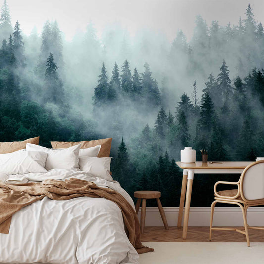 Wall Mural - Mountain Forest (Dark Green)