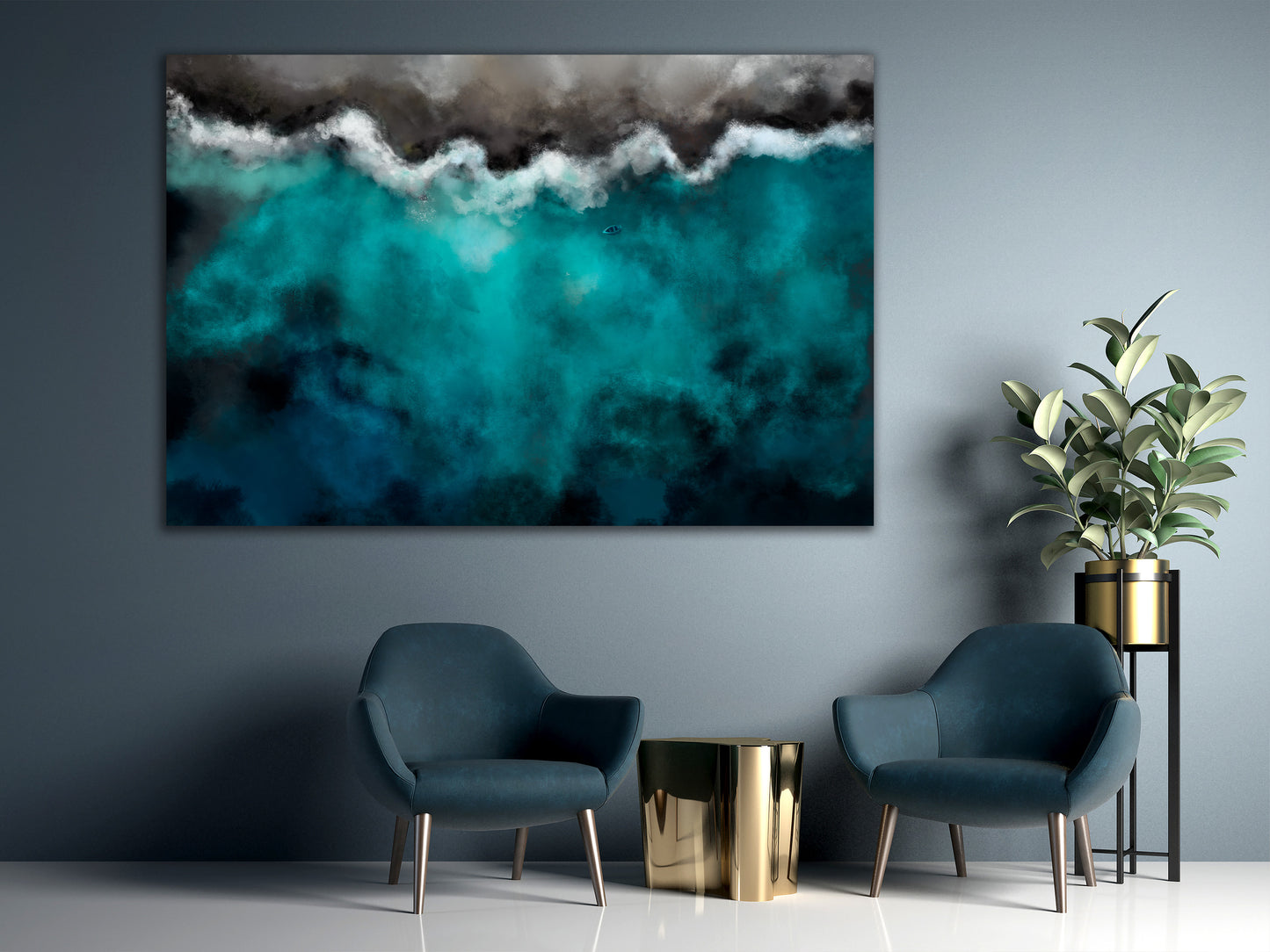 Canvas Print - Blue Lagoon (1 Part) Wide
