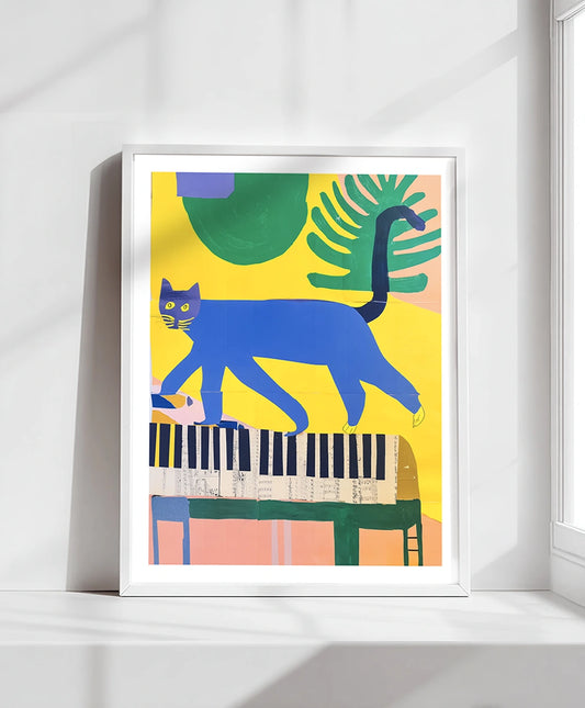 Art Print. My cat plays better than Lang Lang