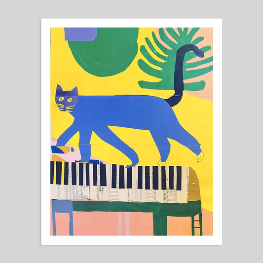 Art print. My cat plays better than Lang Lang