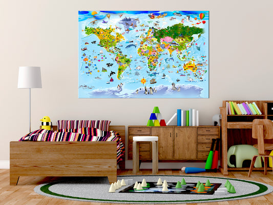 Tablero decorativo - Mapa infantil: Viajes coloridos 
