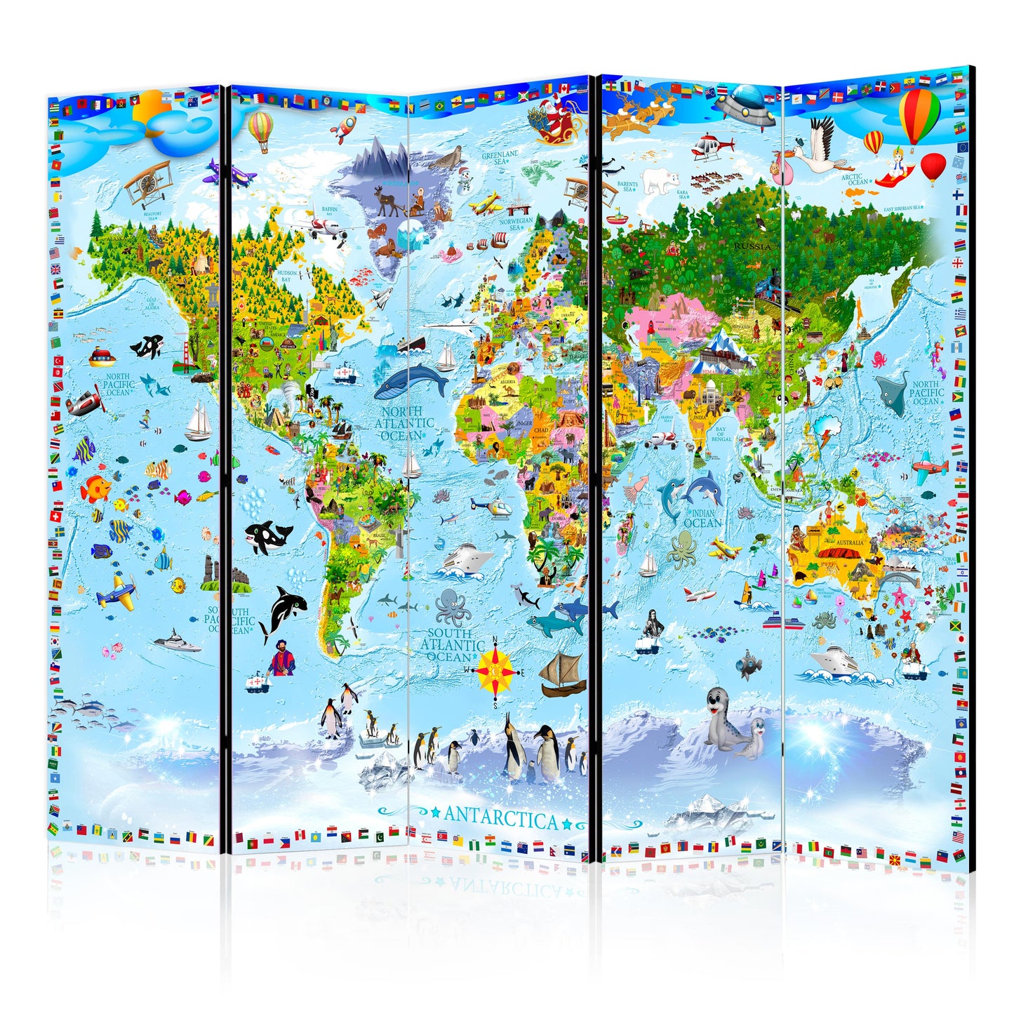 Room Divider - World Map for Kids II