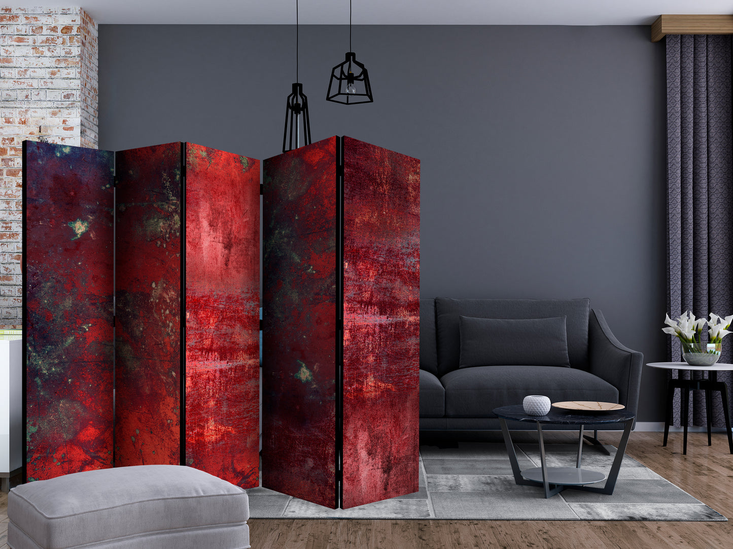 Room Divider - Red Concrete II