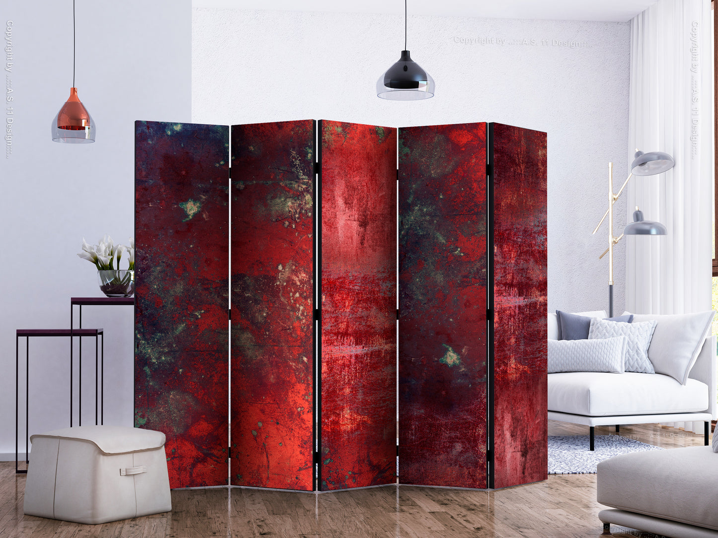Room Divider - Red Concrete II