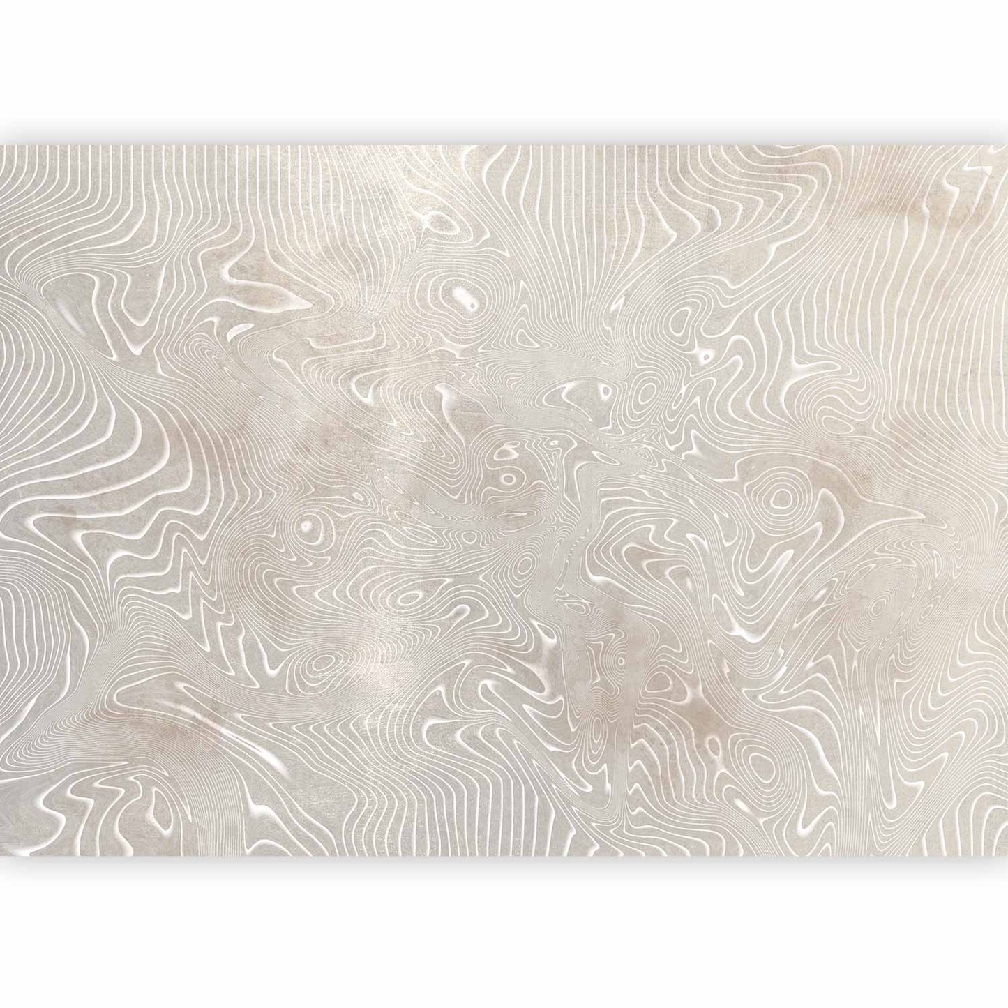 Wall Mural - Flowing shapes - abstract beige and white background in patterned compositions
