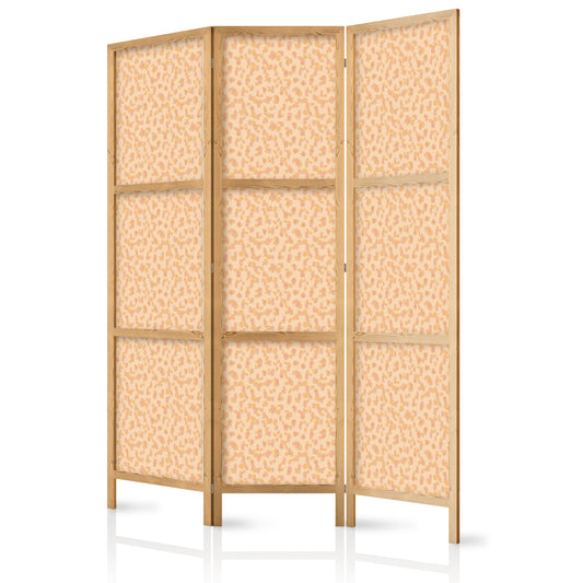 Japanese Room Divider - Tiny Dots - Optimistic Pattern in Peach Colors.