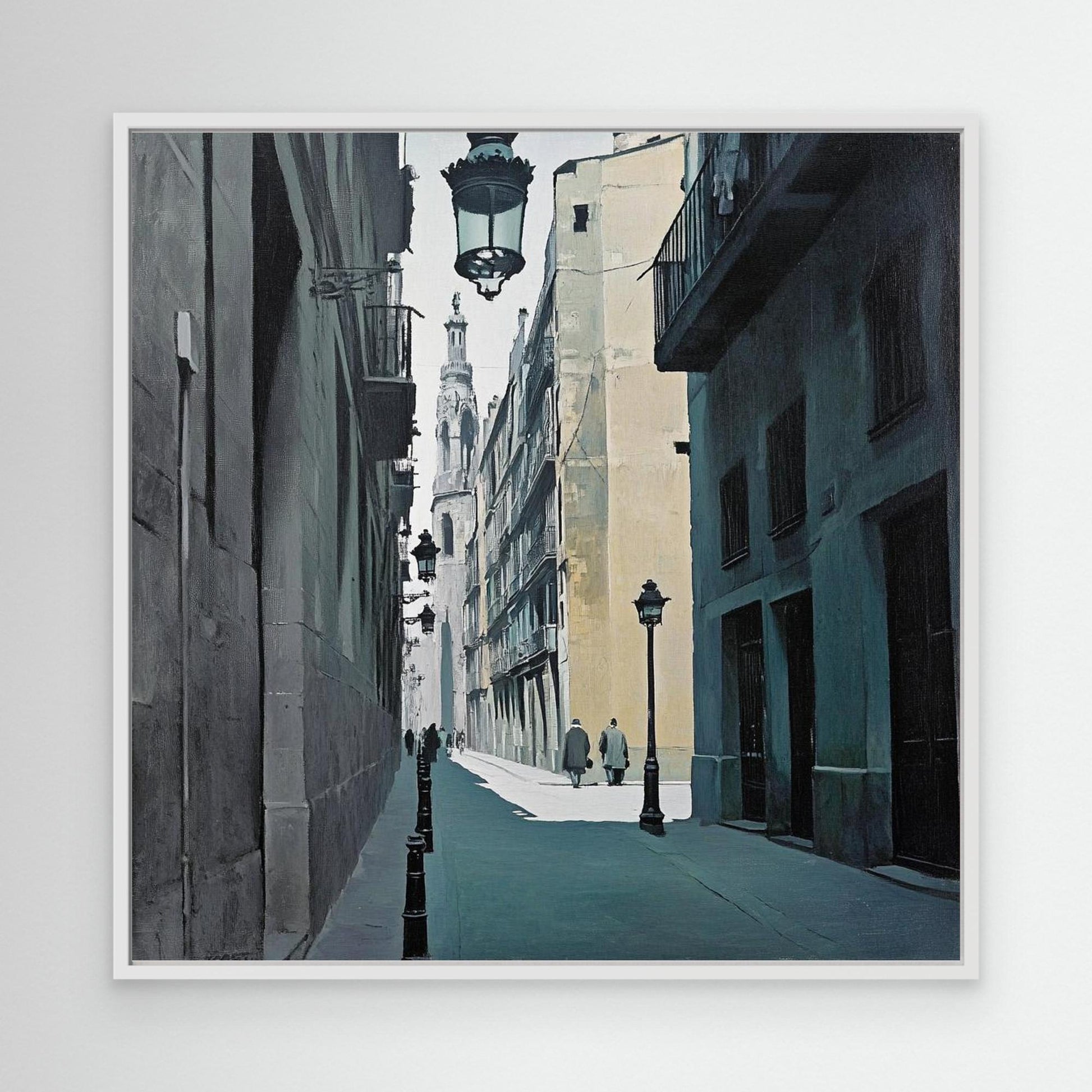 Painting of a street in El Born, Barcelona