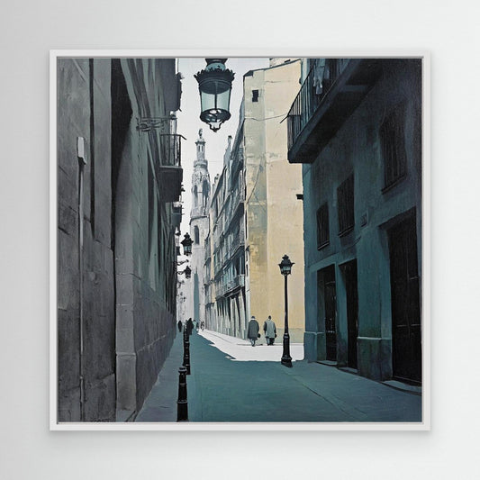Painting of a street in El Born, Barcelona